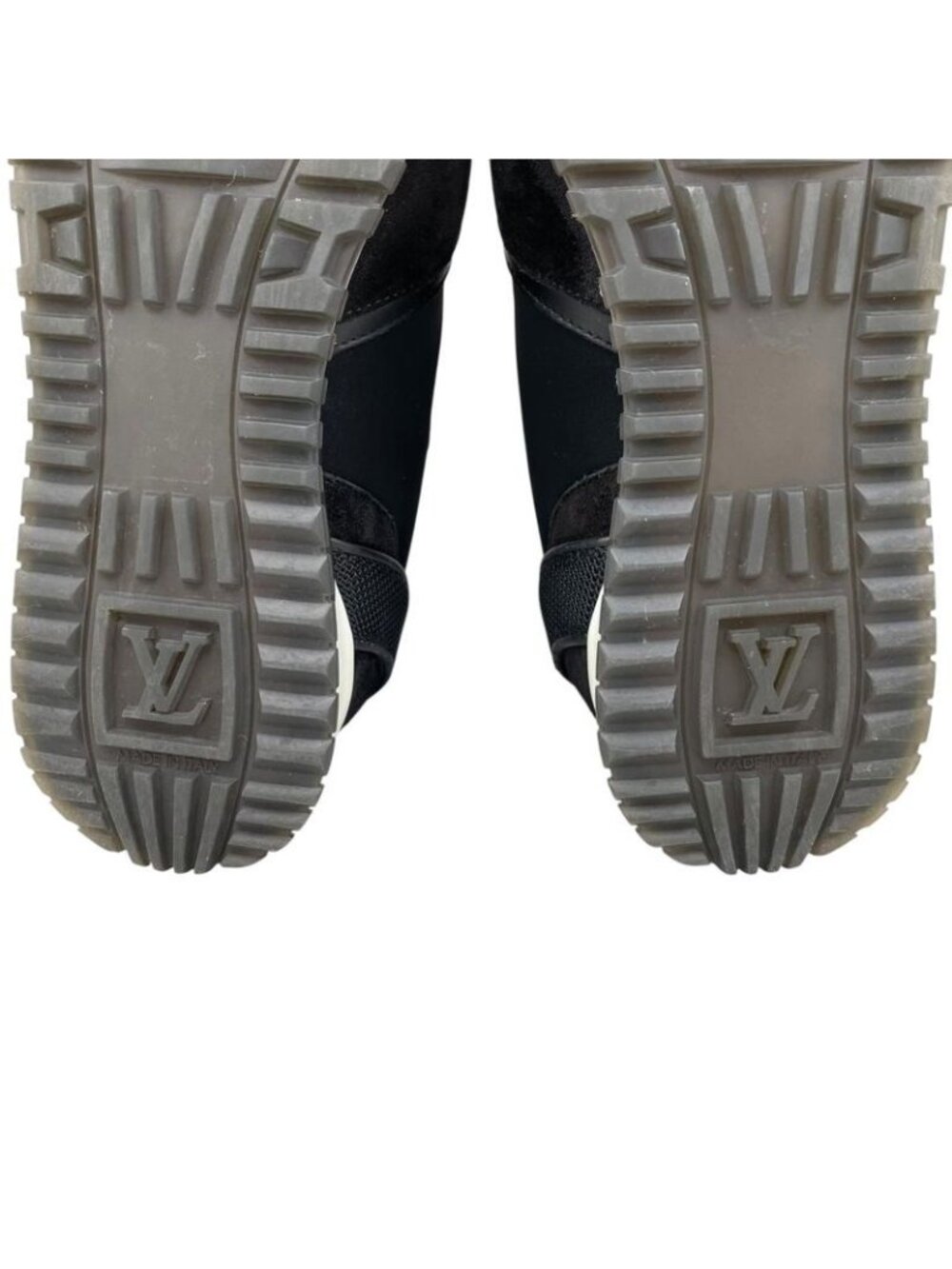 Louis Vuitton Sneakers Run Away 36.5 LV Circle Logo Suede Mesh Black - Picture 12 of 13